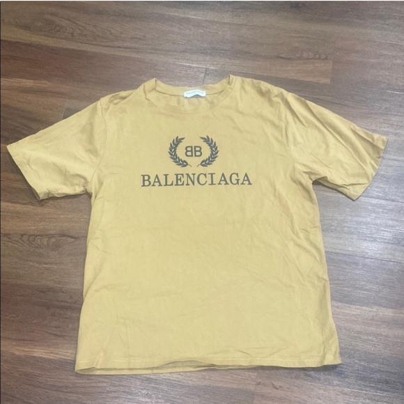 Balenciaga Yellow Short Sleeve Tee - Picture 1 of 4